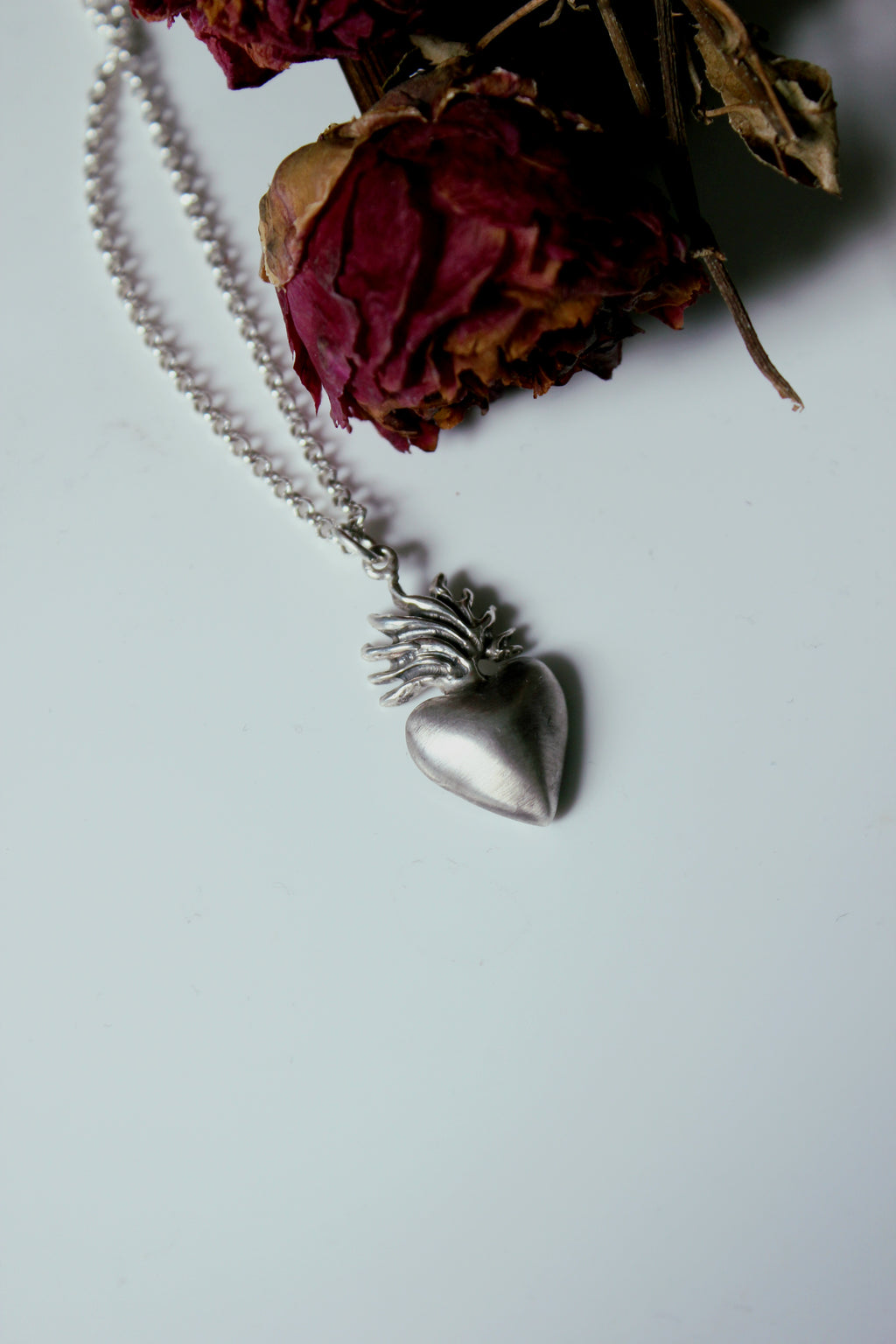 Flaming Heart Pendant // Large