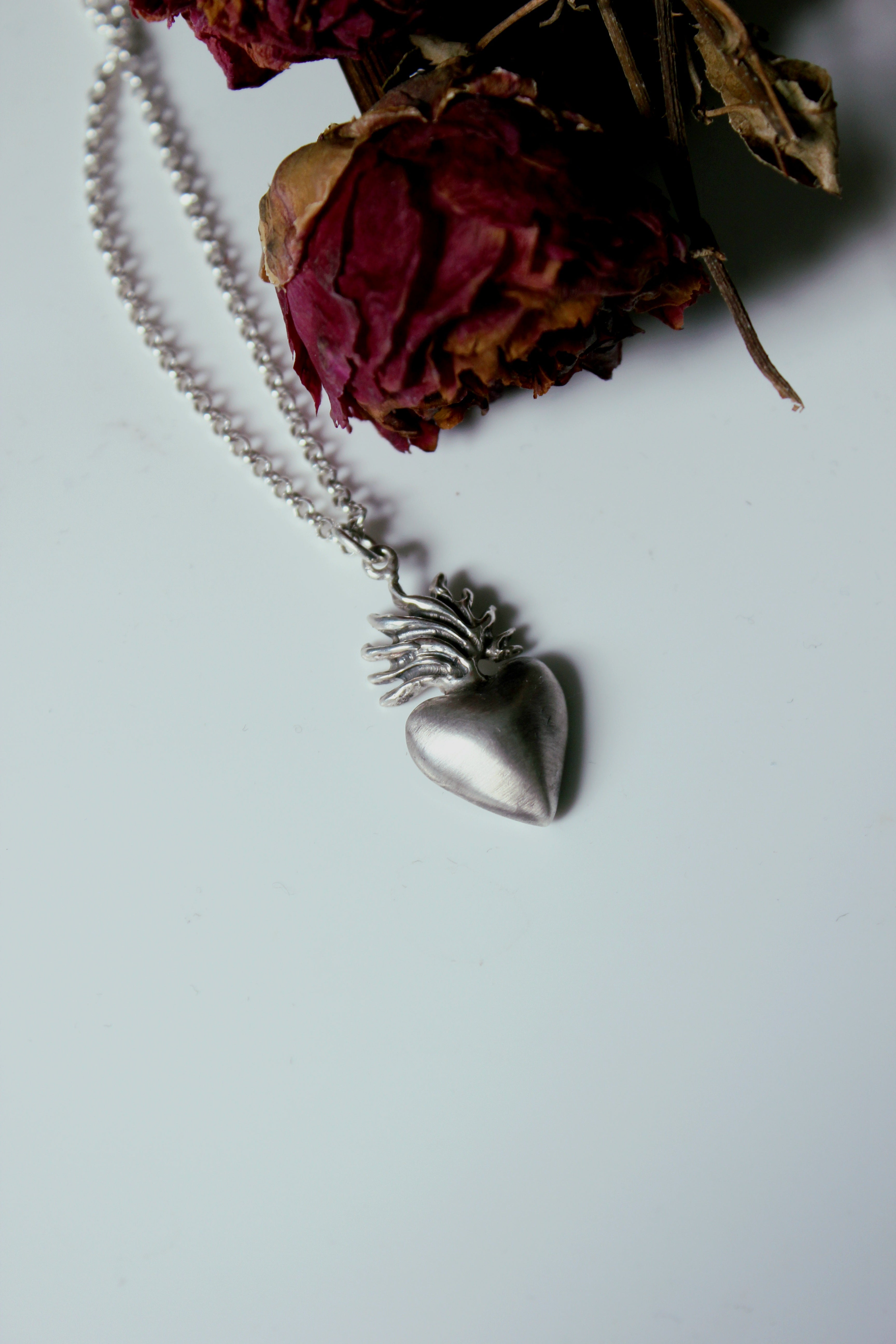 Flaming Heart Pendant // Large