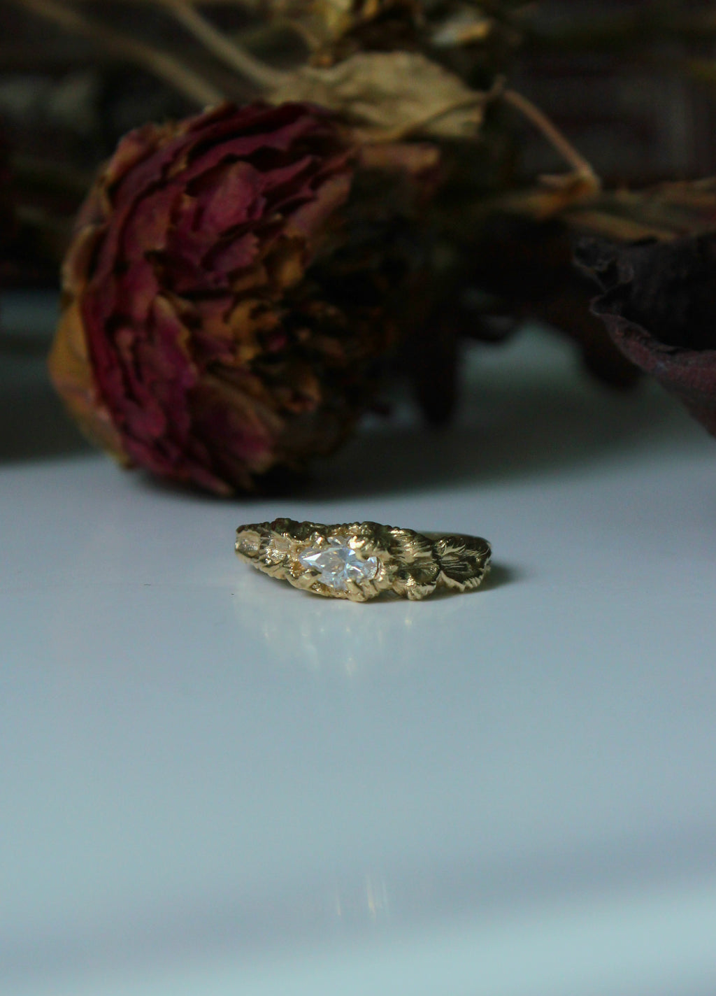 Dryad Ring - 9ct Yellow Gold & Moissanite - Ready to Ship