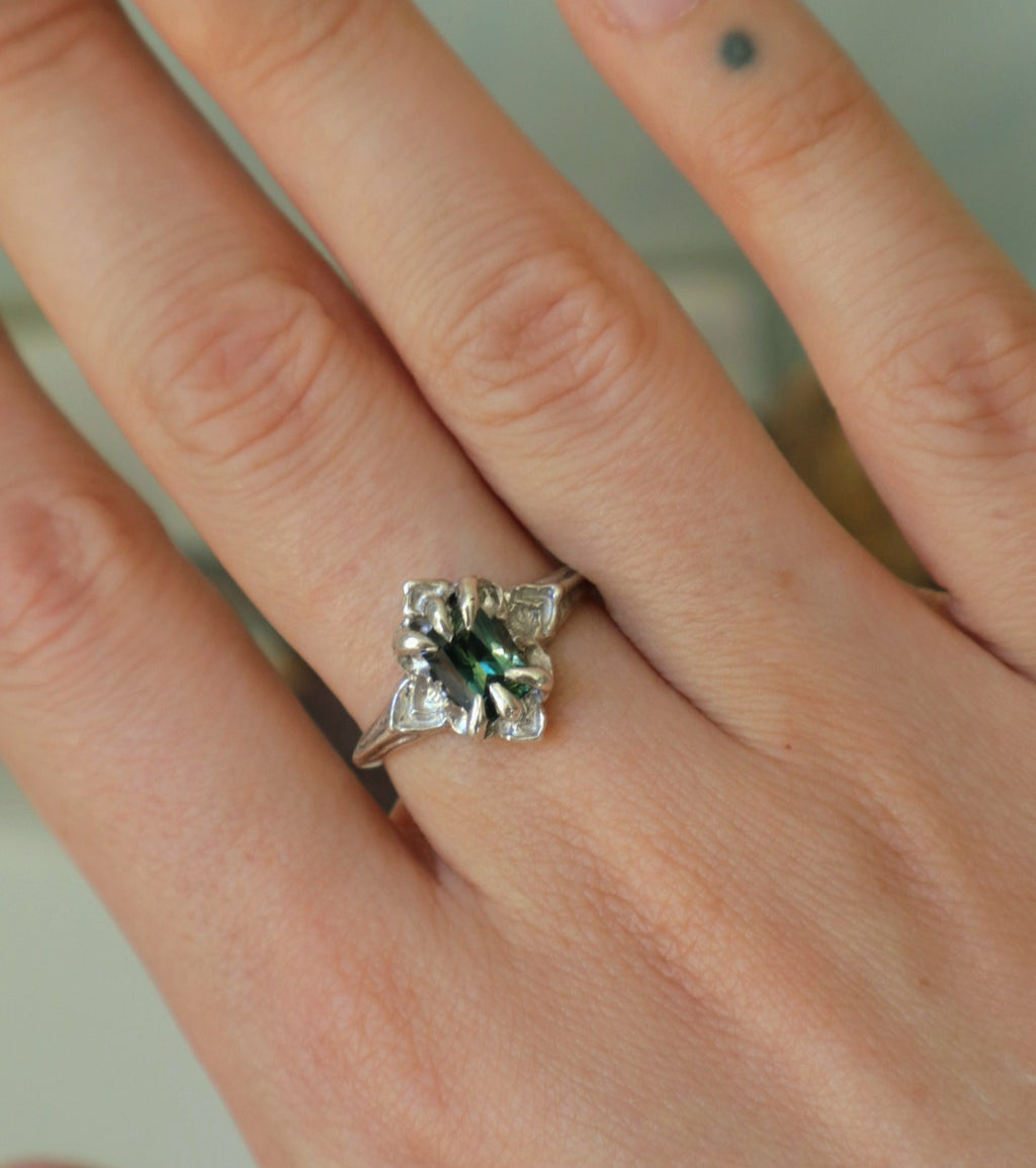 Galadrien Ring ~ Parti-Sapphire & Sterling silver ~ Ready to Ship