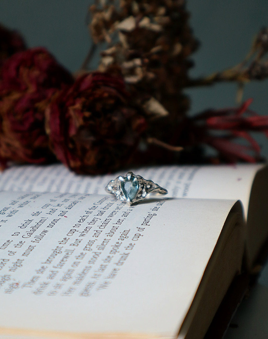 Nocturna Ring - 9ct White Gold & Rosecut Sapphire