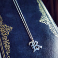 Old English initial necklace