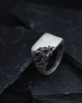 Fracture Signet Ring - Black Spinel