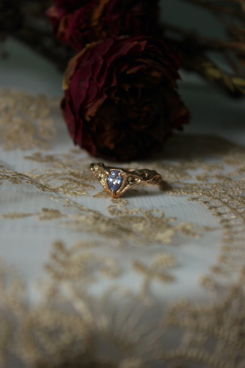 Dryad Fairy Crown Ring // 9ct Rose Gold & Lilac Sapphire