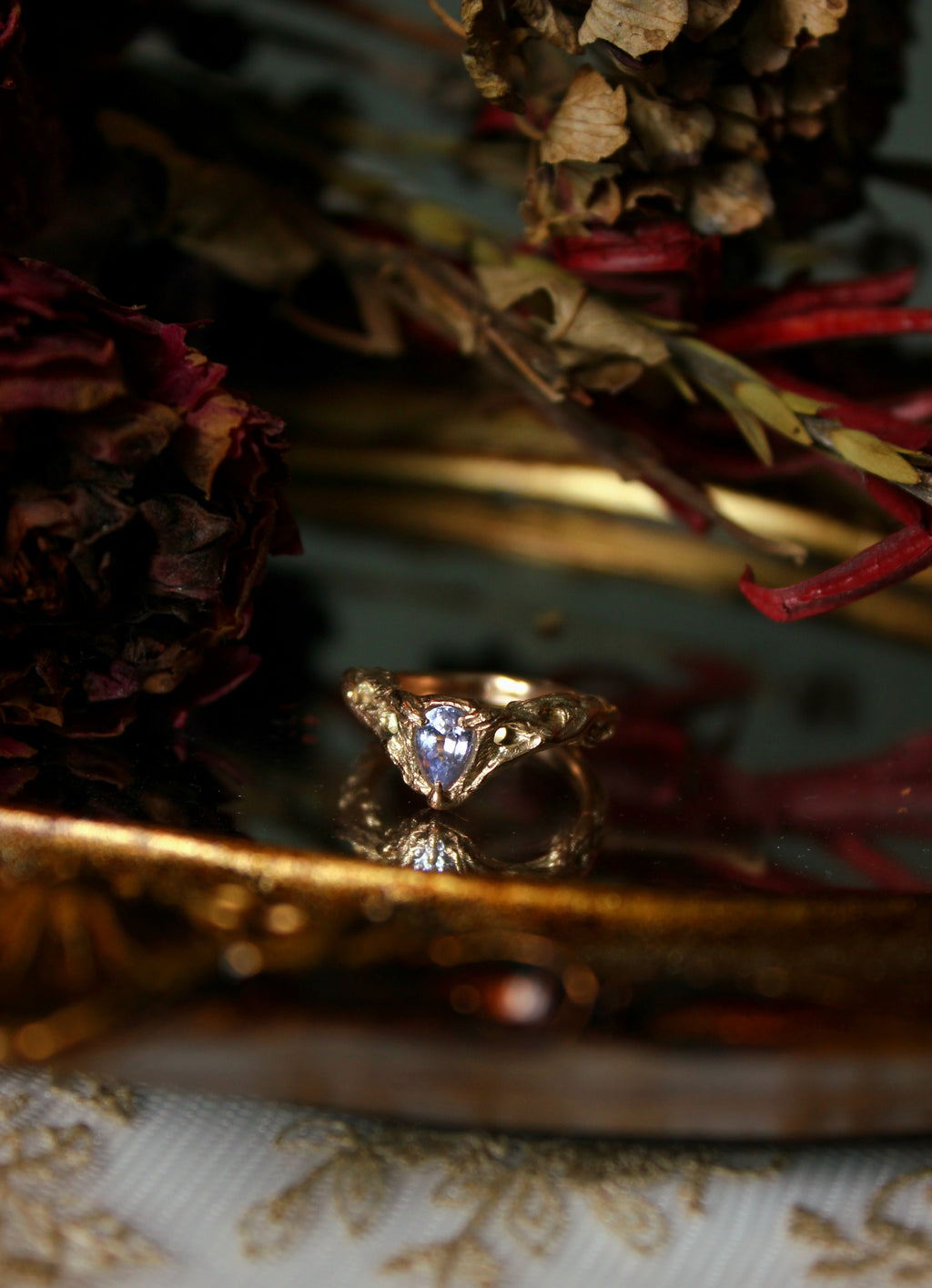 Dryad Fairy Crown Ring // 9ct Rose Gold & Lilac Sapphire