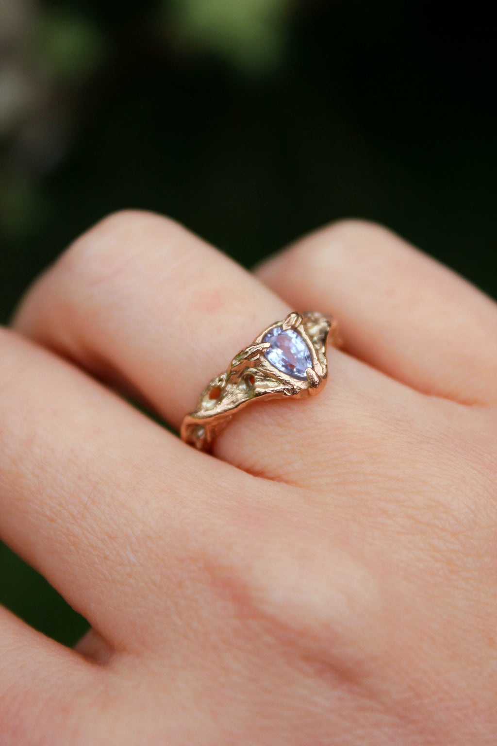 Dryad Fairy Crown Ring // 9ct Rose Gold & Lilac Sapphire