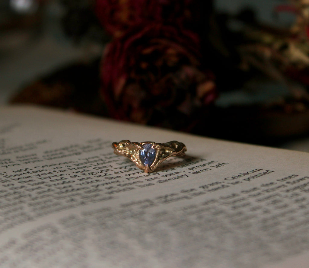 Dryad Fairy Crown Ring // 9ct Rose Gold & Lilac Sapphire