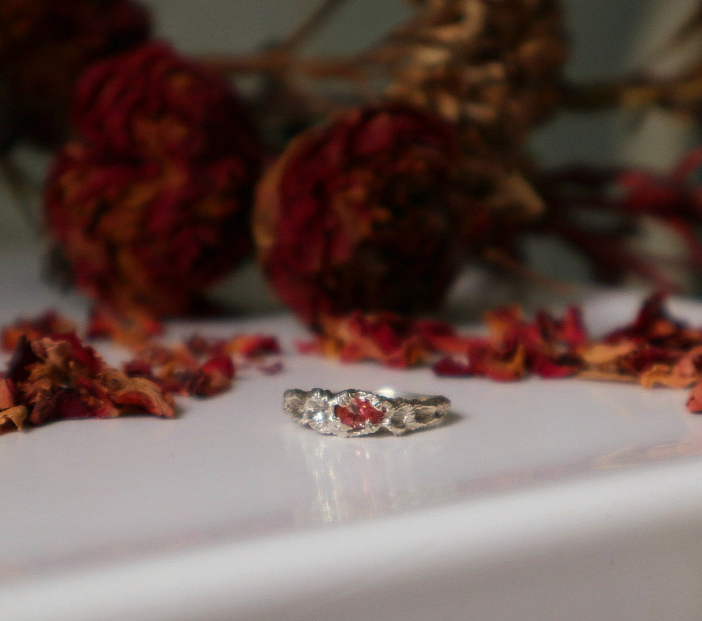 Dryad Ring - Pink Tourmaline & Sterling Silver
