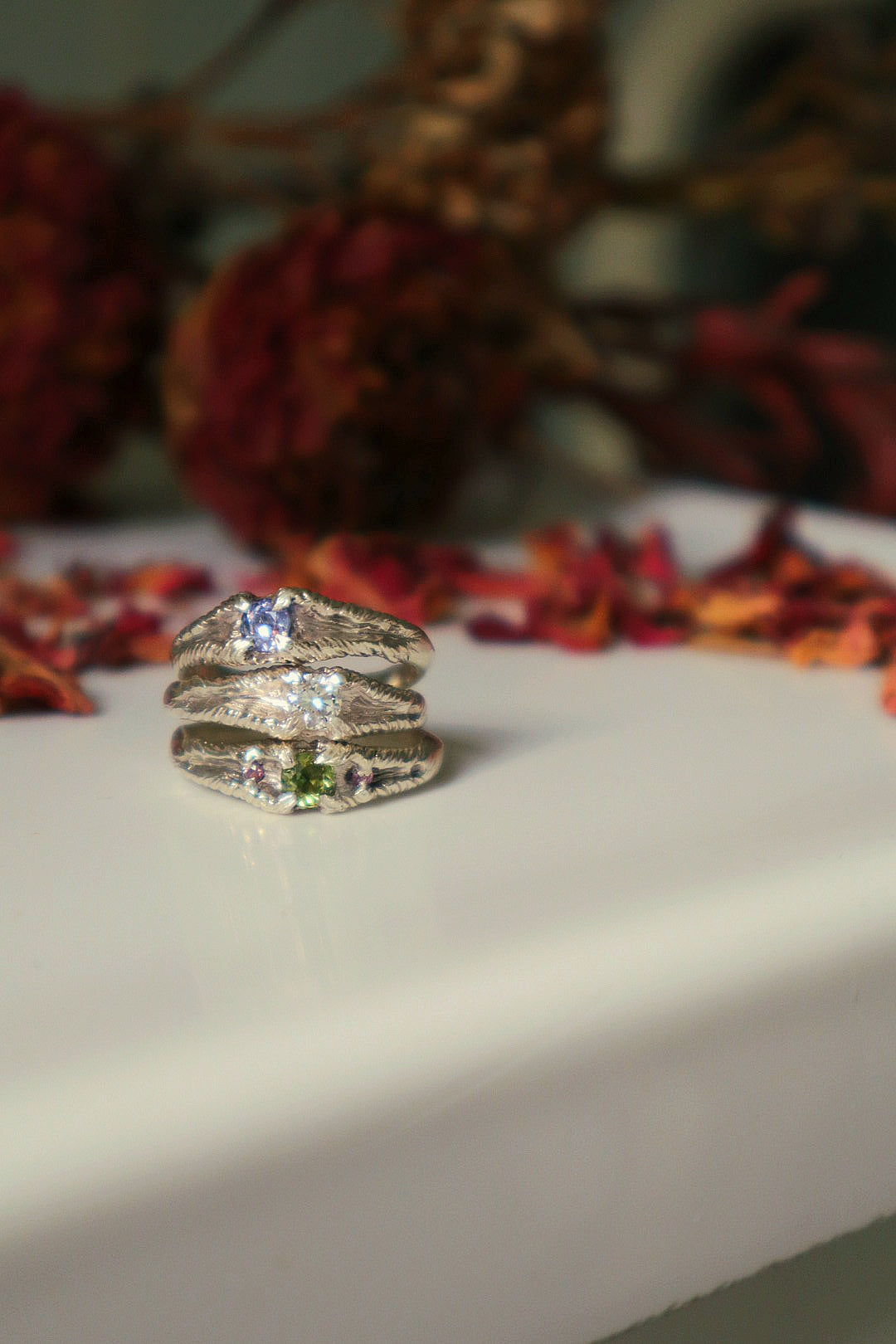 Hawthorn Ring - Sterling Silver, Parti & Pink Sapphires