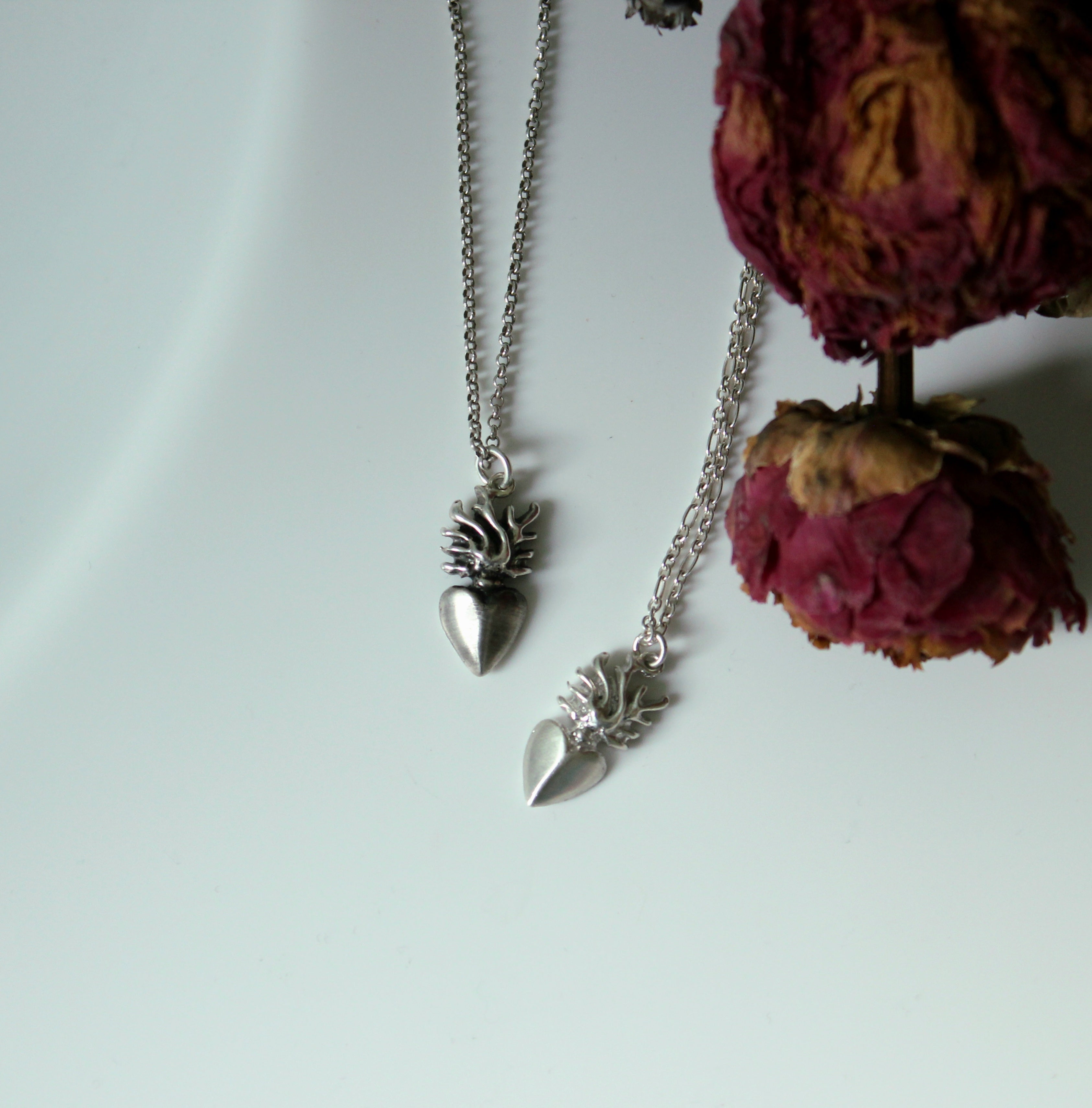 Flaming Heart Pendant //Petite