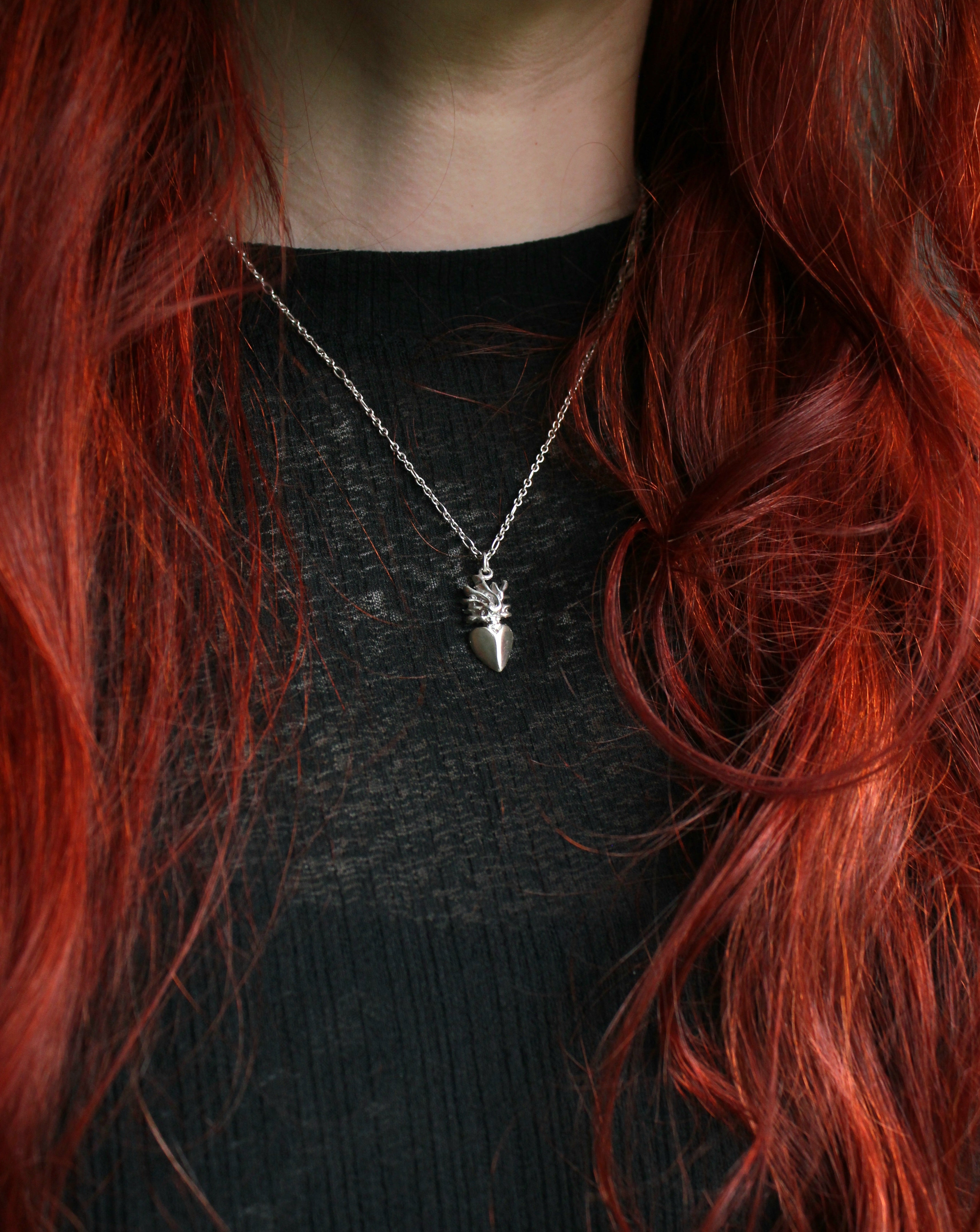 Flaming Heart Pendant //Petite
