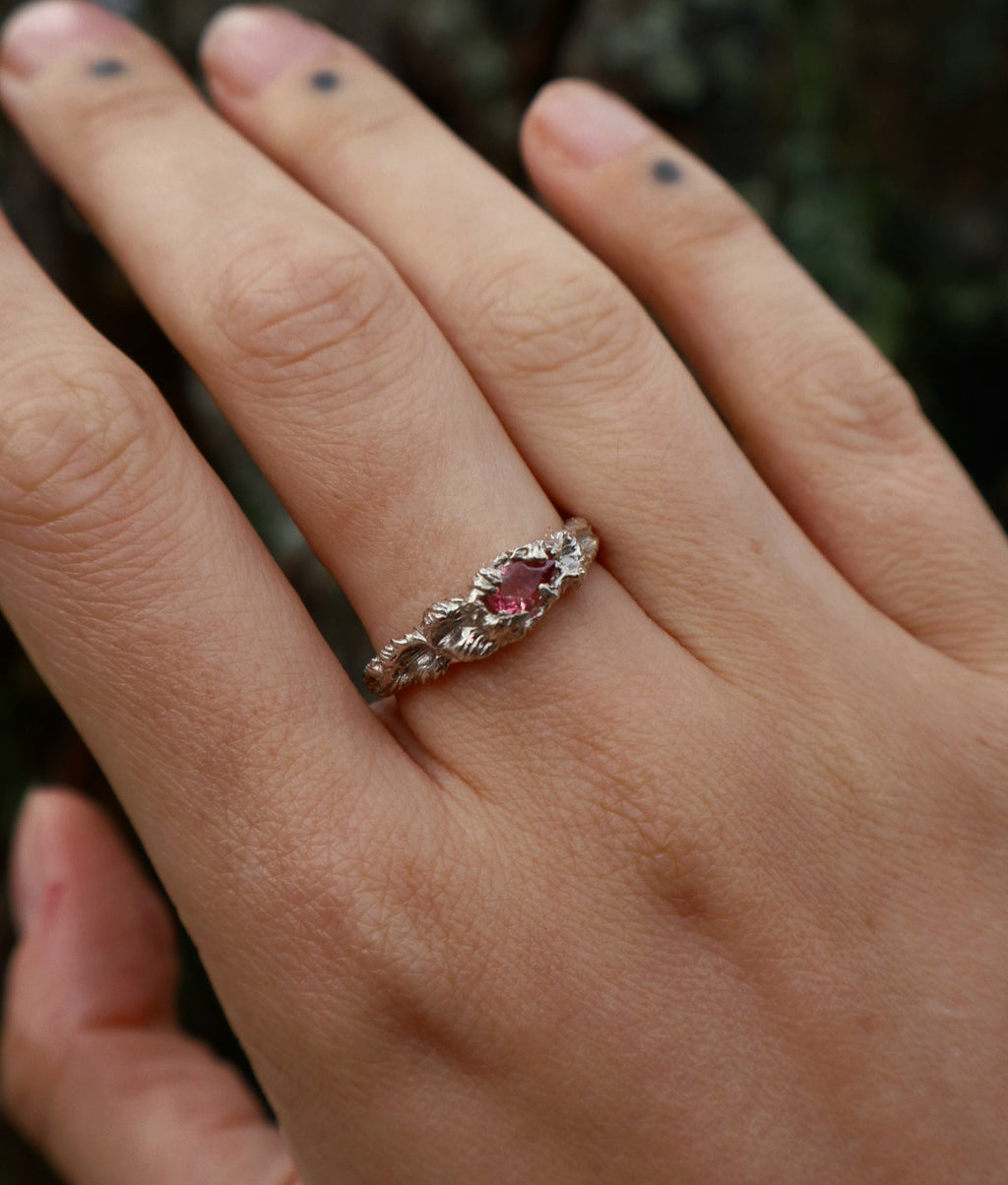 Dryad Ring - Pink Tourmaline & Sterling Silver