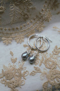 Drop Pearl Hoops