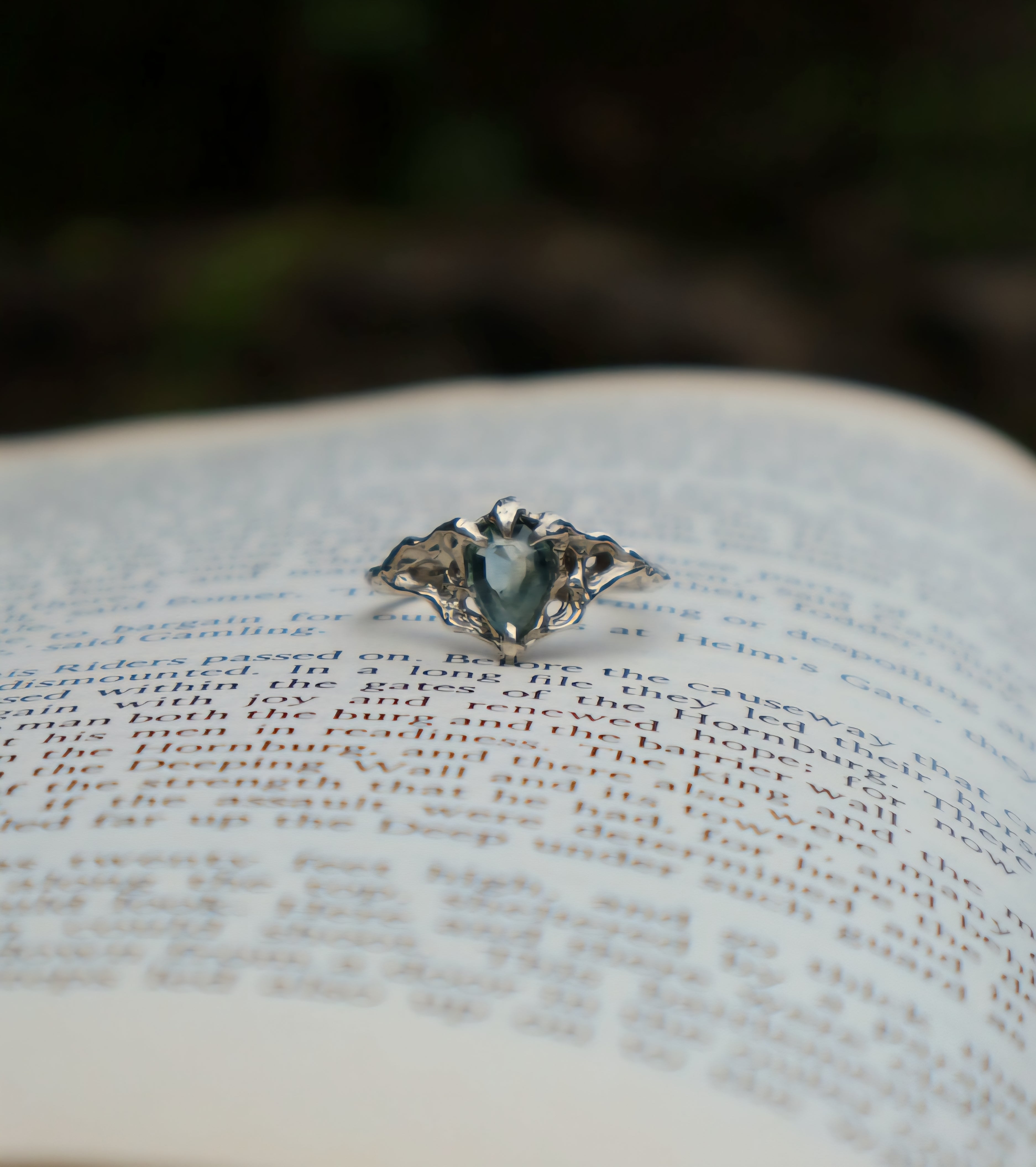 Nocturna Ring - 9ct White Gold & Rosecut Sapphire
