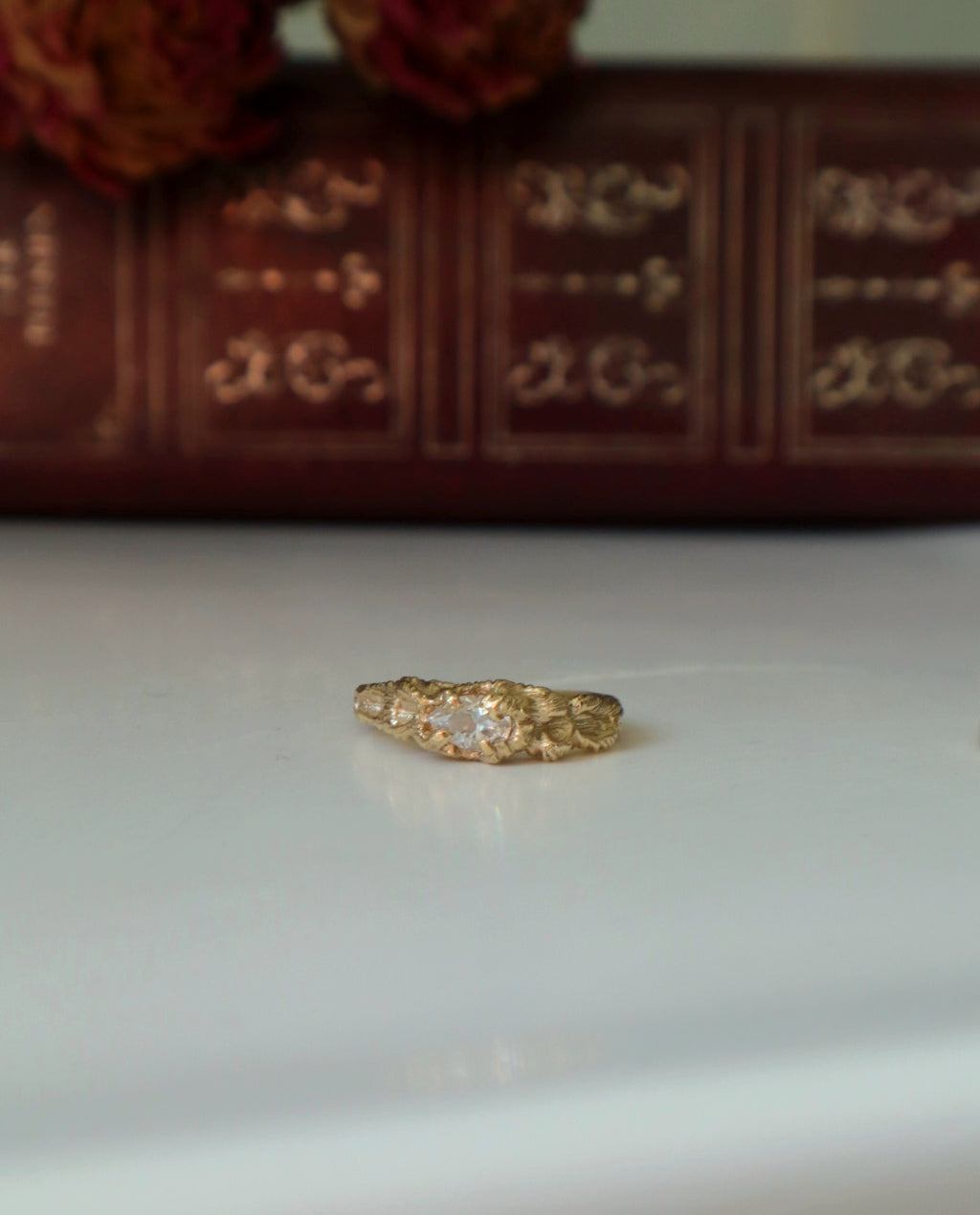 Dryad Ring - 9ct Yellow Gold & Moissanite - Ready to Ship