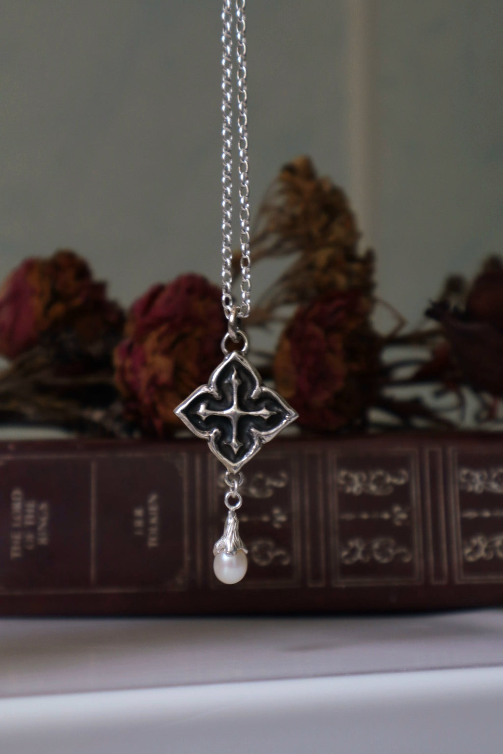 Quatrefoil Pearl Pendant