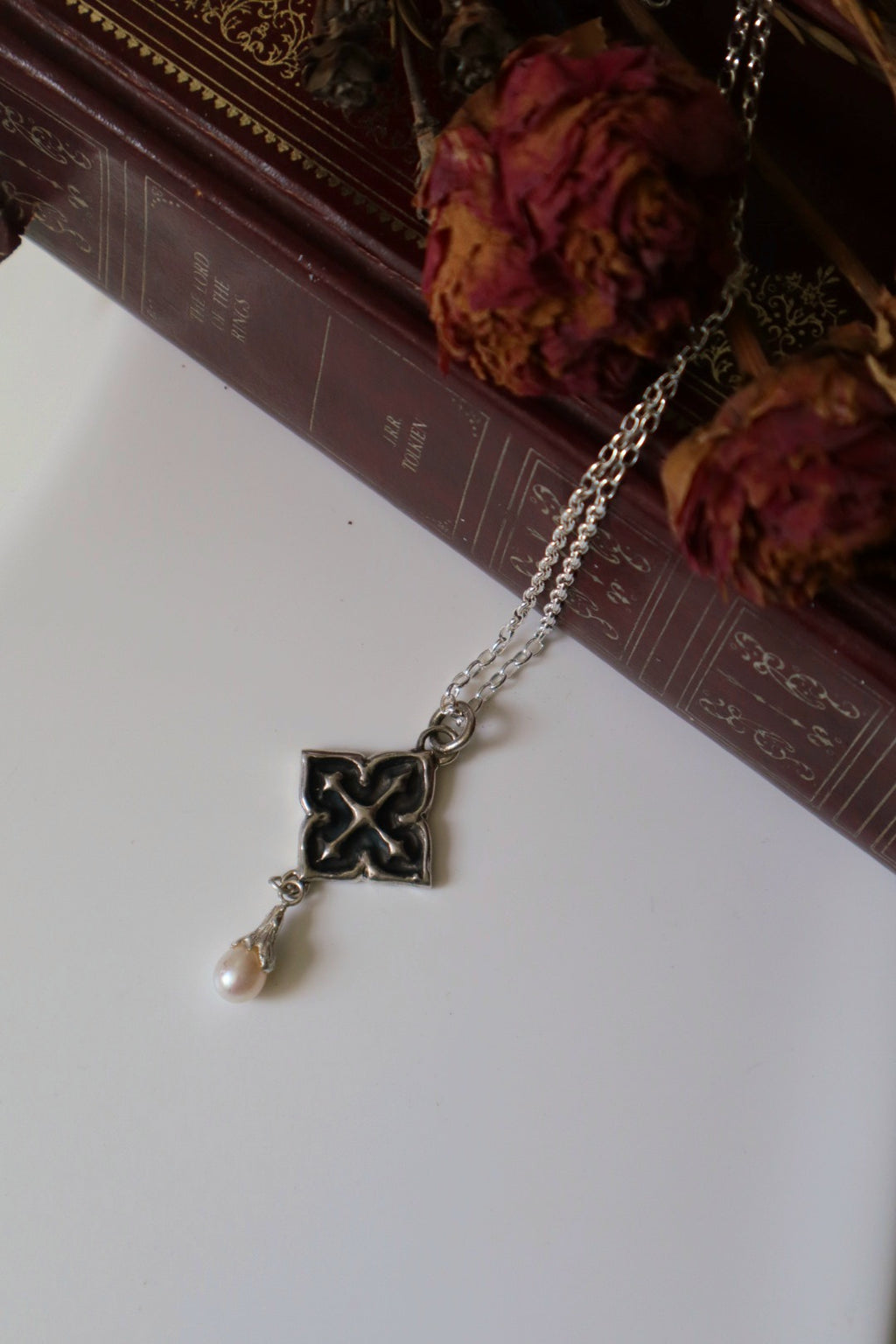 Quatrefoil Pearl Pendant