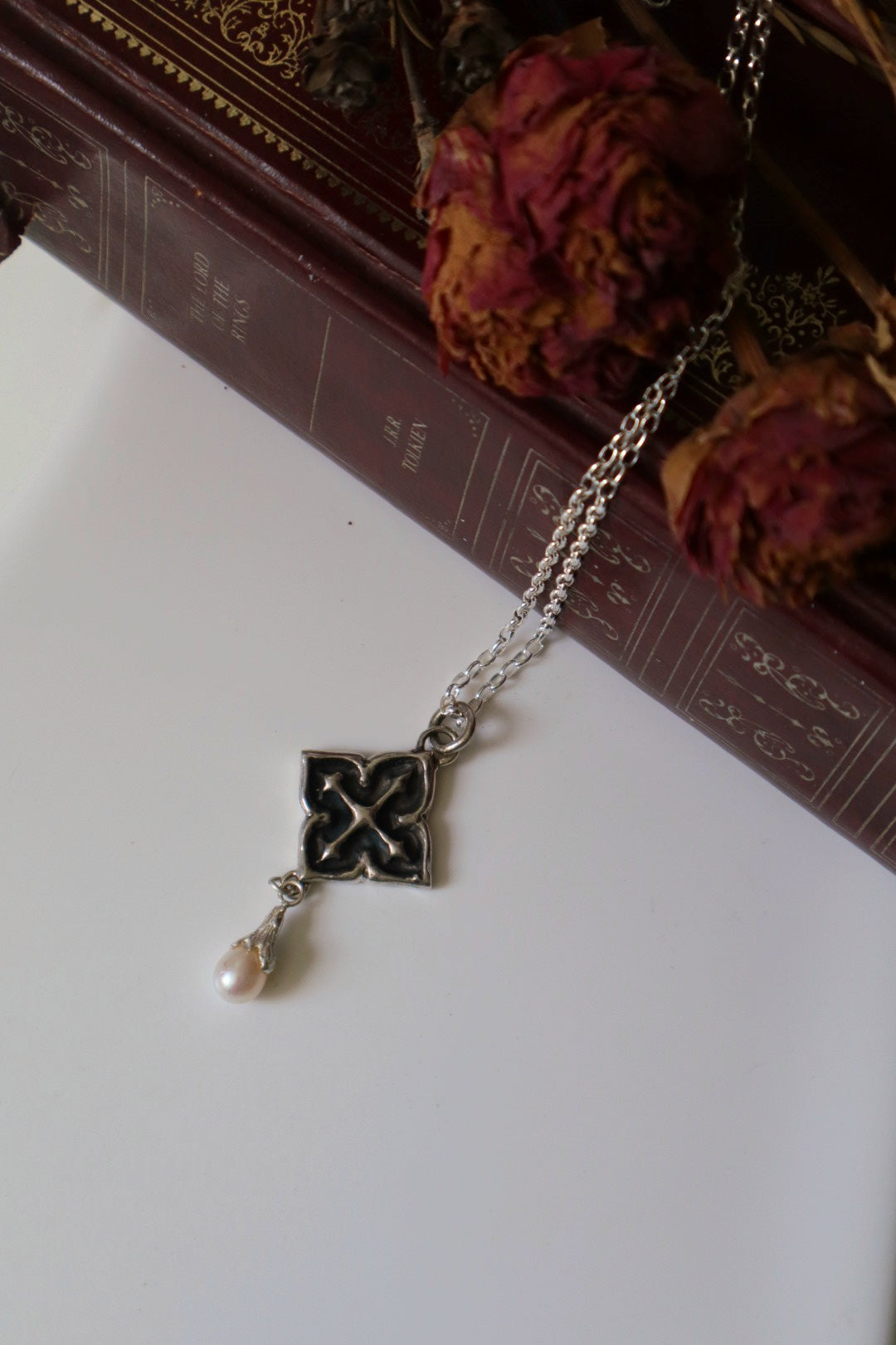 Quatrefoil Pearl Pendant