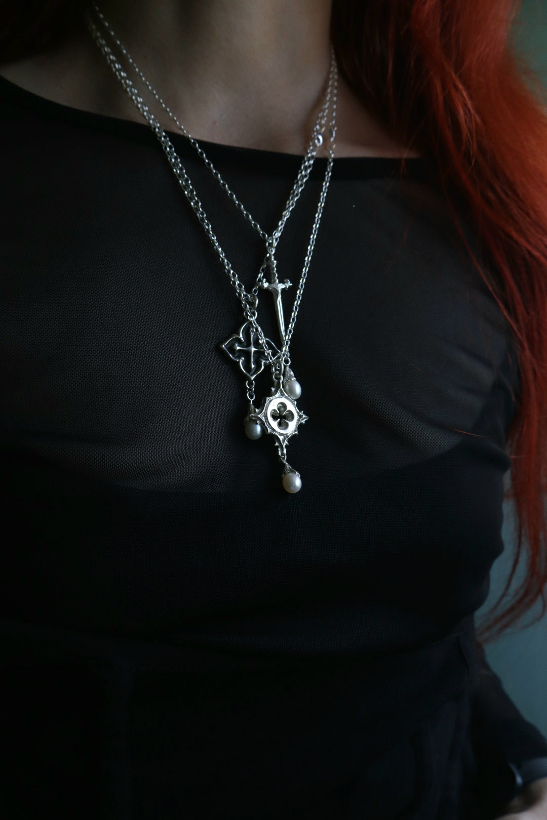 Tracery Pearl Pendant