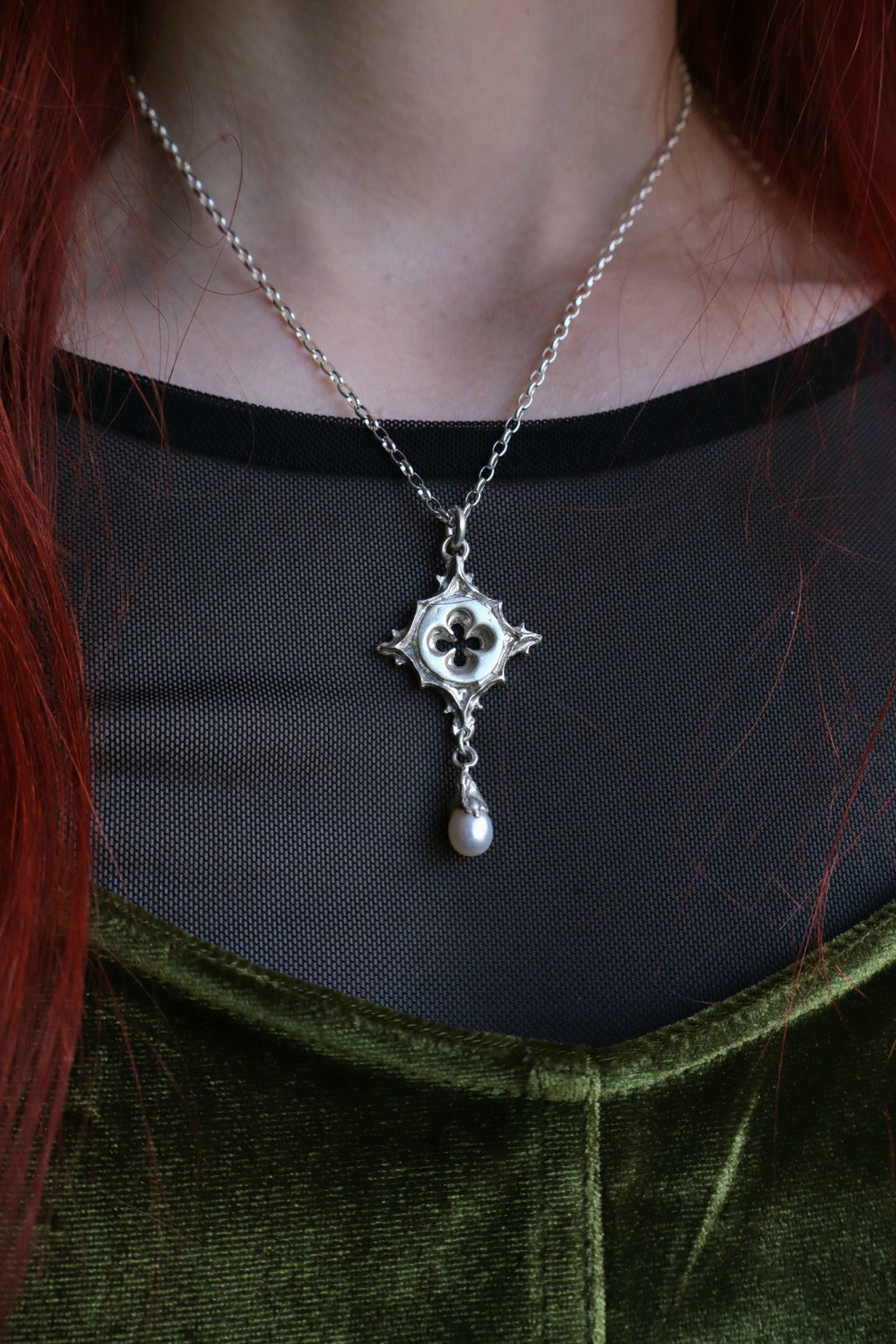 Tracery Pearl Pendant