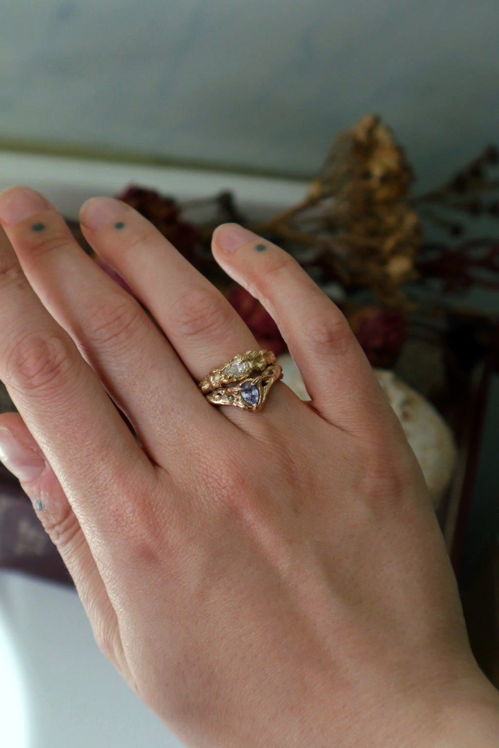 Dryad Fairy Crown Ring // 9ct Rose Gold & Lilac Sapphire
