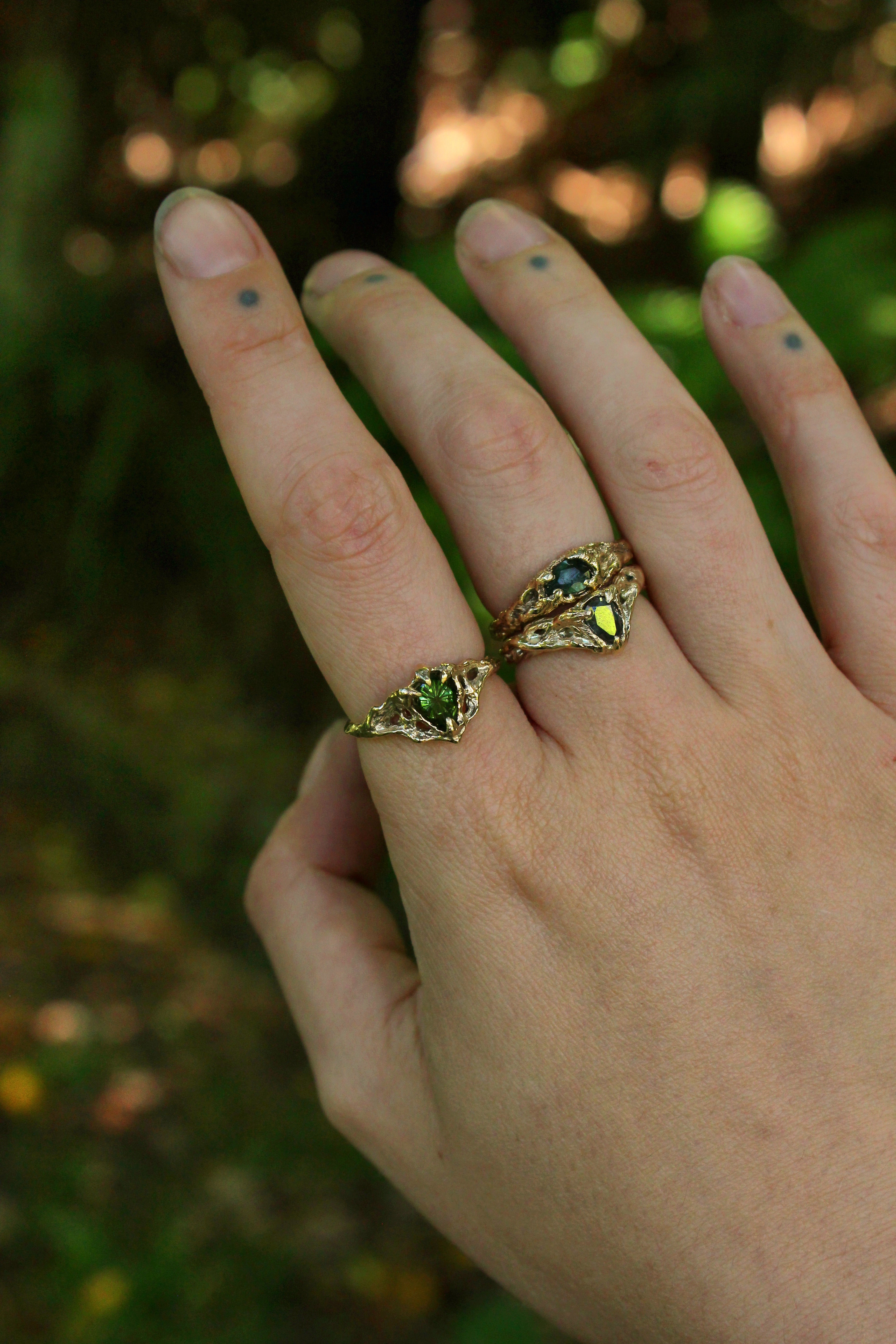 Nocturna Ring - 9ct gold & fantasy-cut tourmaline