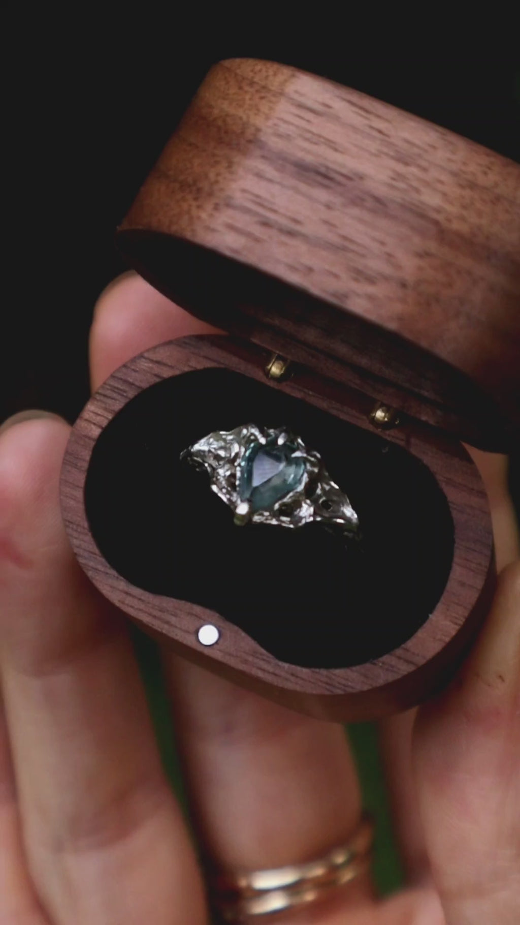 Nocturna Ring - 9ct White Gold & Rosecut Sapphire